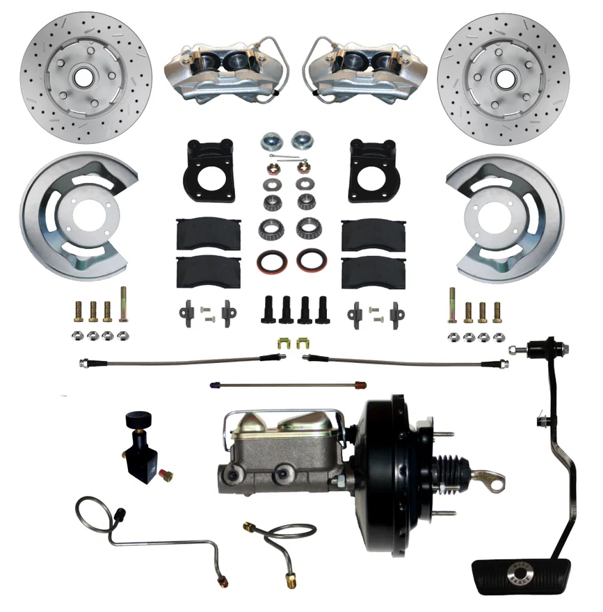 Power Front Kit with Drilled Rotors and Zinc Plated Calipers