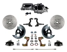 Power Front Kit with Drilled Rotors and Zinc Plated Calipers image 1