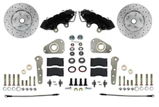 Front Spindle Kit with Drilled Rotors and Black Powder Coated Calipers image 1