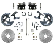 Rear Disc Brake Kit  with Drilled Rotors and Zinc Plated Calipers image 1