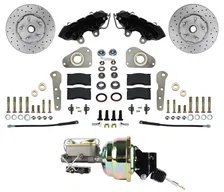 Power Front Kit with Drilled Rotors and Black Powder Coated Calipers image 1
