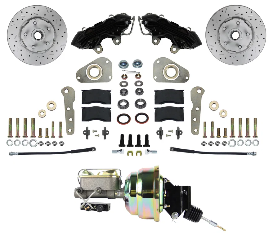 Power Front Kit with Drilled Rotors and Black Powder Coated Calipers