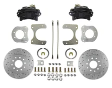Rear Disc Brake Kit  with Drilled Rotors and Black Powder Coated Calipers for Jeep image 1