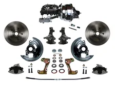 Front Power 2" Drop Spindle Kit with Plain Rotors and Zinc Plated Calipers image 1