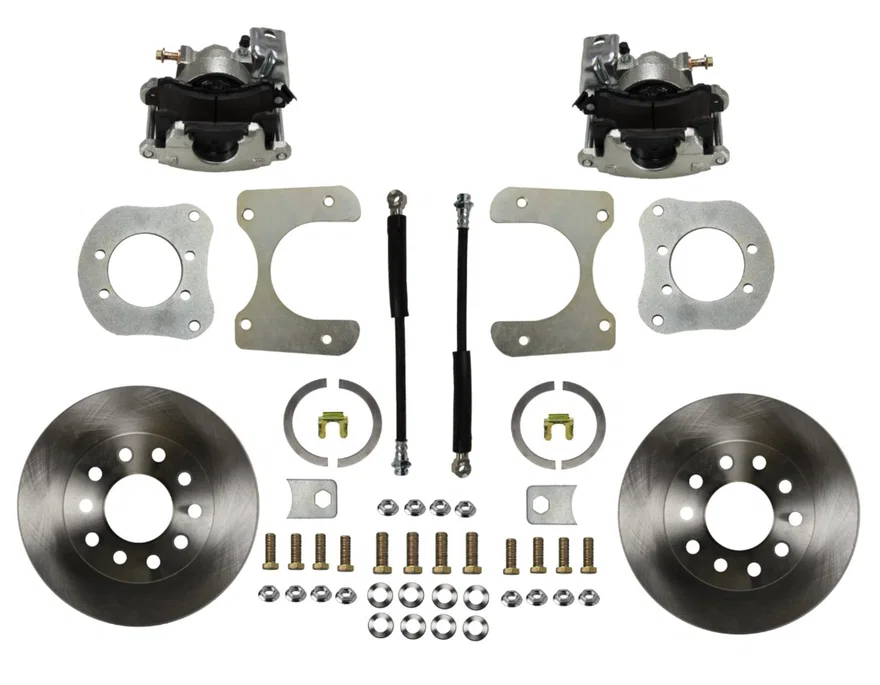 Rear Disc Brake Kit  with Plain Rotors and Zinc Plated Calipers for Jeep