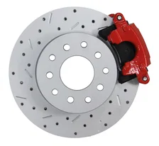 Rear Disc Brake Kit  with Drilled Rotors and Red Powder Coated Calipers image 7
