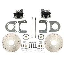 Rear Disc Brake Kit with Drilled Rotors and Zinc Plated Calipers image 1