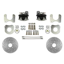 Rear Disc Brake Kit with Drilled Rotors and Zinc Plated Calipers image 1