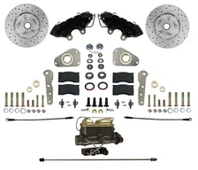 Manual Front Kit with Drilled Rotors and Black Powder Coated Calipers image 1