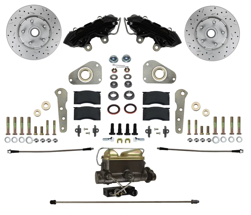 Manual Front Kit with Drilled Rotors and Black Powder Coated Calipers