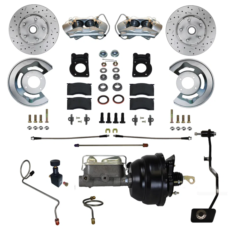 Power Front Kit with Drilled Rotors and Zinc Plated Calipers