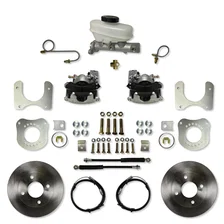 Rear Disc Brake Kit with Plain Rotors and Zinc Plated Calipers for Ford Mustang image 1