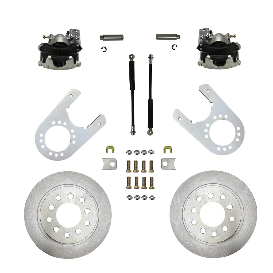Rear Disc Brake Kit  with Plain Rotors and Zinc Plated Calipers