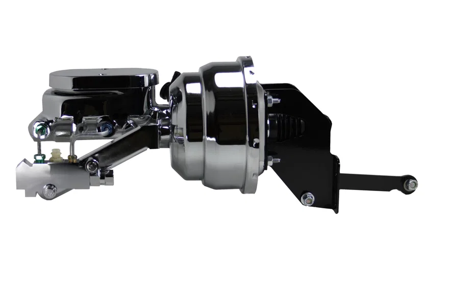 8 inch dual power booster, 1 inch bore master disc/drum (Chrome)
