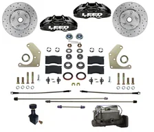 Manual Front Kit with Drilled Rotors and Black Powder Coated Calipers image 1