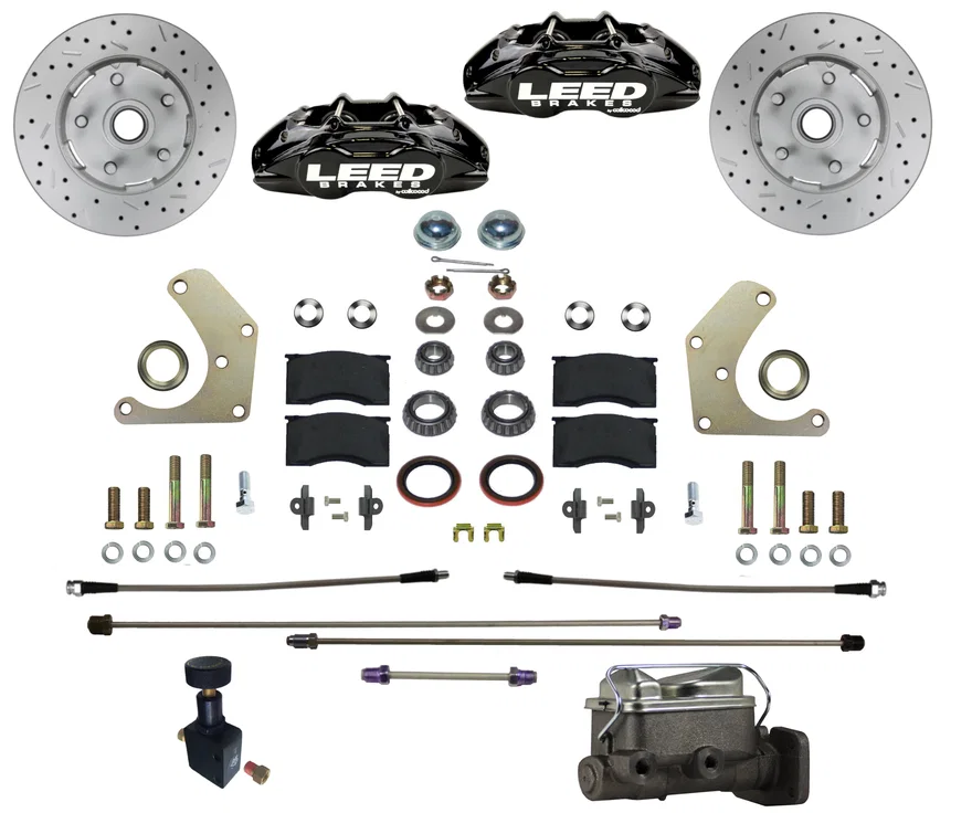Manual Front Kit with Drilled Rotors and Black Powder Coated Calipers