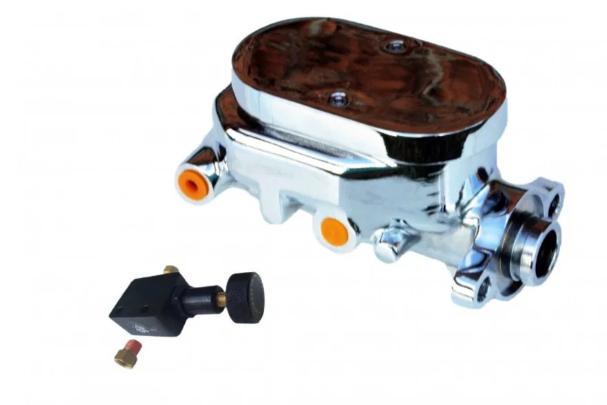 Hydraulic Kit Chrome Flat Top Master Cylinder Adjustable Porportioning Valve