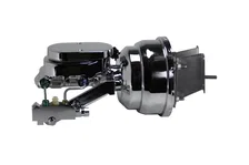 8 inch dual power booster, 1-1/8 inch bore flat top master disc/drum (Chrome) image 1
