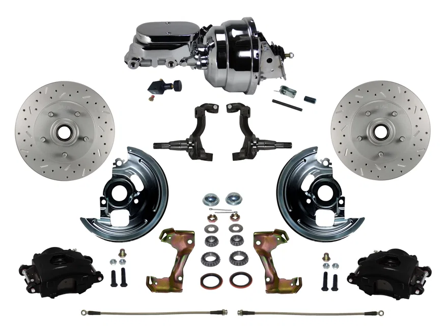 Power Front Kit with  Drilled Rotors and Black Powder Coated Calipers
