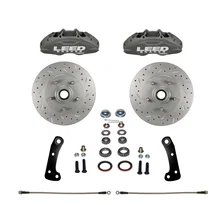 Front Spindle Kit with Drilled Rotors and Anodized Calipers image 1