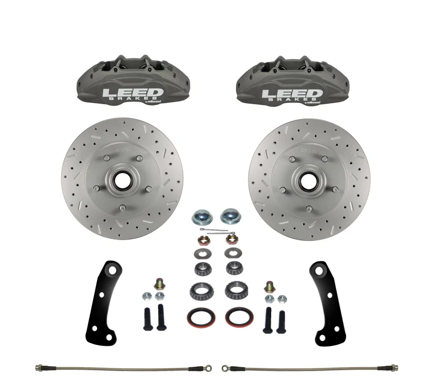 Front Spindle Kit with Drilled Rotors and Anodized Calipers
