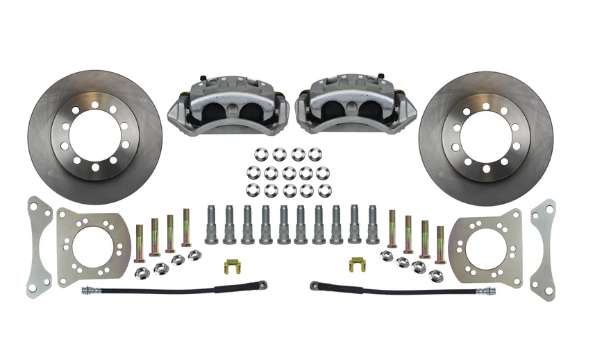 Front Spindle Kit with Plain Rotors and Zinc Plated Calipers for Ford Bronco
