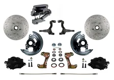 Manual Front Kit with Drilled Rotors and Black Powder Coated Calipers image 1