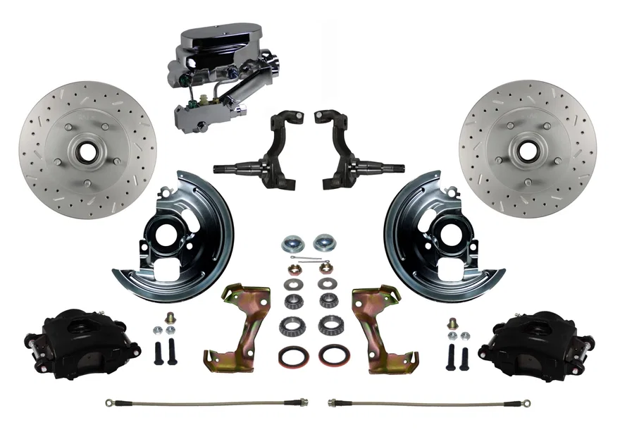 Manual Front Kit with Drilled Rotors and Black Powder Coated Calipers