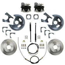 Rear Disc Brake Kit  with Plain Rotors and Zinc Plated Calipers image 1