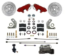 Manual Front Kit with Drilled Rotors and Red Powder Coated Calipers image 1