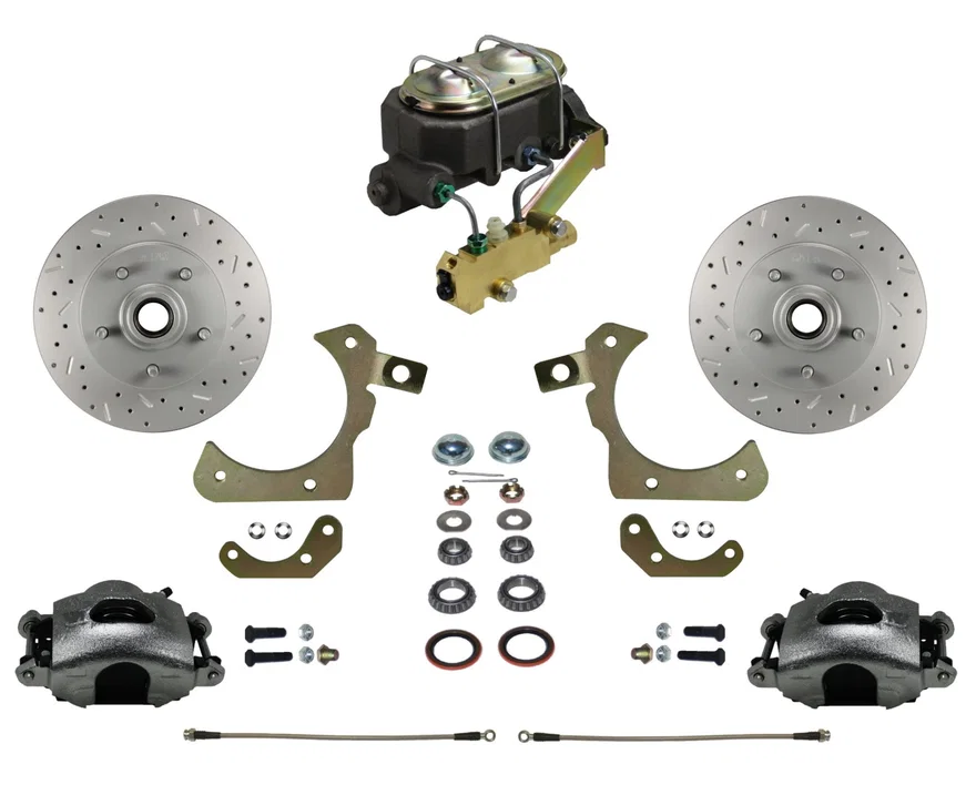 Manual Front Kit with Drilled Rotors and Zinc Plated Calipers for Chevrolet