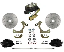 Manual Front Kit with Drilled Rotors and Black Powder Coated Calipers for Chevrolet image 1