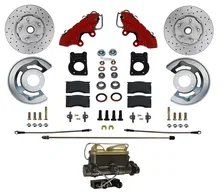 Manual Front Kit with Drilled Rotors and Red Powder Coated Calipers image 1