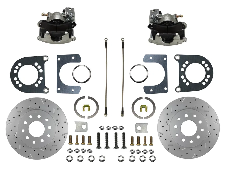 Rear Disc Brake Kit  with Drilled Rotors and Zinc Plated Calipers