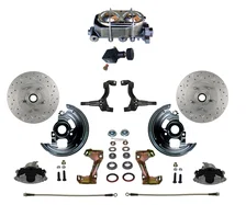 Manual Front Kit with Drilled Rotors and Zinc Plated Calipers for Chevrolet Chevy II image 1