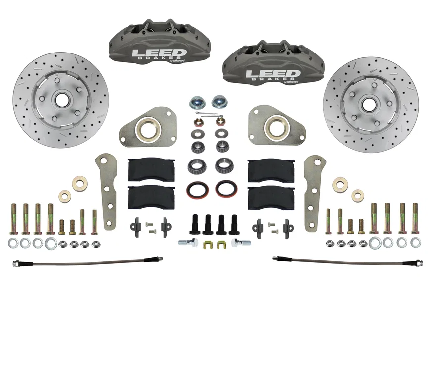 Front Spindle Kit with Drilled Rotors and Anodized Calipers