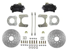 Rear Disc Brake Kit  with Drilled Rotors and Black Powder Coated Calipers image 1