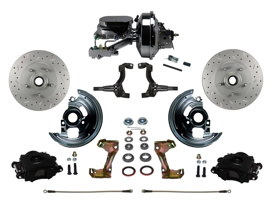 Power Front Kit with  Drilled Rotors and Black Powder Coated Calipers