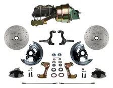 Power Front Kit with Drilled Rotors and Zinc Plated Calipers image 1
