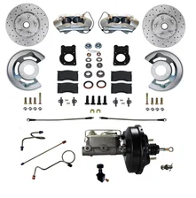 Power Front Kit with Drilled Rotors and Zinc Plated Calipers image 1