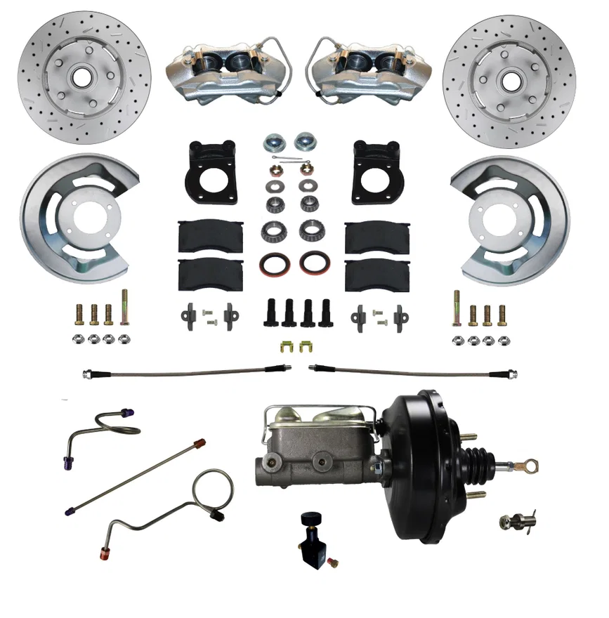 Power Front Kit with Drilled Rotors and Zinc Plated Calipers