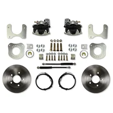Rear Disc Brake Kit with Plain Rotors and Zinc Plated Calipers image 1