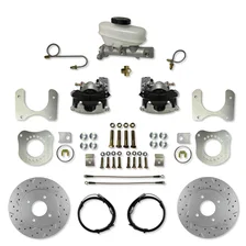 Rear Disc Brake Kit with Drilled Rotors and Zinc Plated Calipers for Ford Mustang image 1