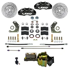 Power Front Kit with Drilled Rotors and Black Powder Coated Calipers image 1