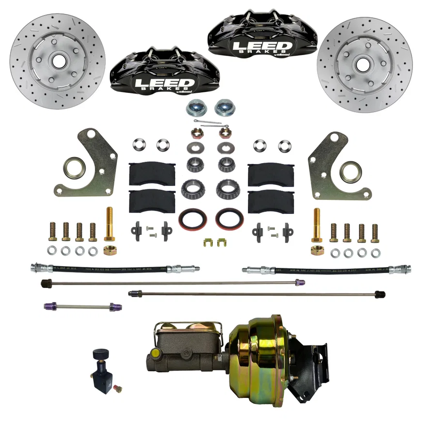 Power Front Kit with Drilled Rotors and Black Powder Coated Calipers
