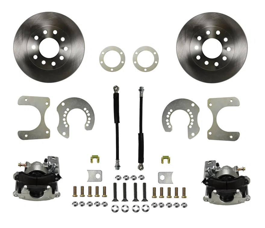 Rear Disc Brake Kit  with Plain Rotors and Zinc Plated Calipers