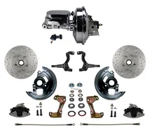 Power Front Kit with Drilled Rotors and Zinc Plated Calipers image 1