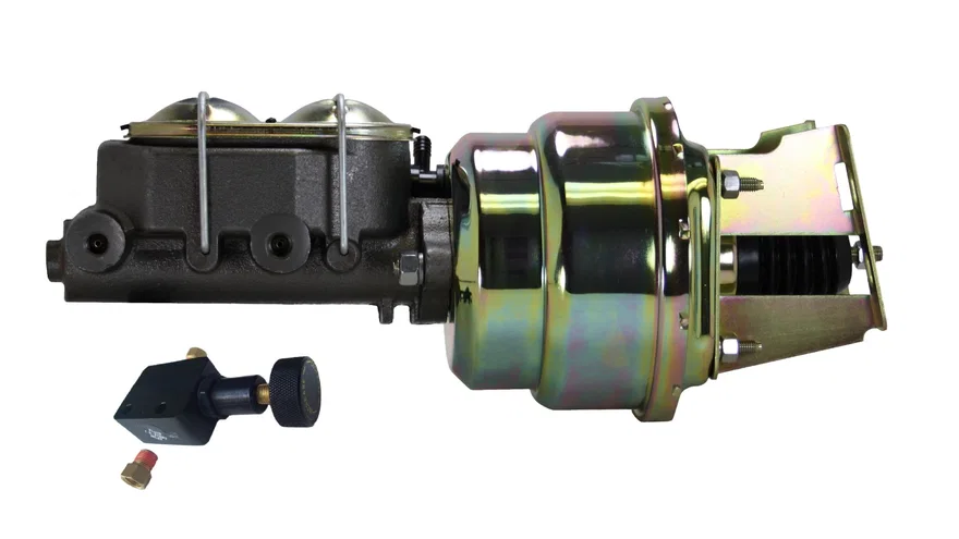 7 inch dual power booster, 1-1/8 inch bore master adjustable valve (Zinc)