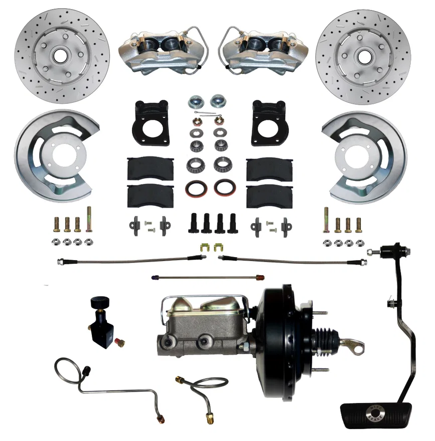 Power Front Kit with Drilled Rotors and Zinc Plated Calipers
