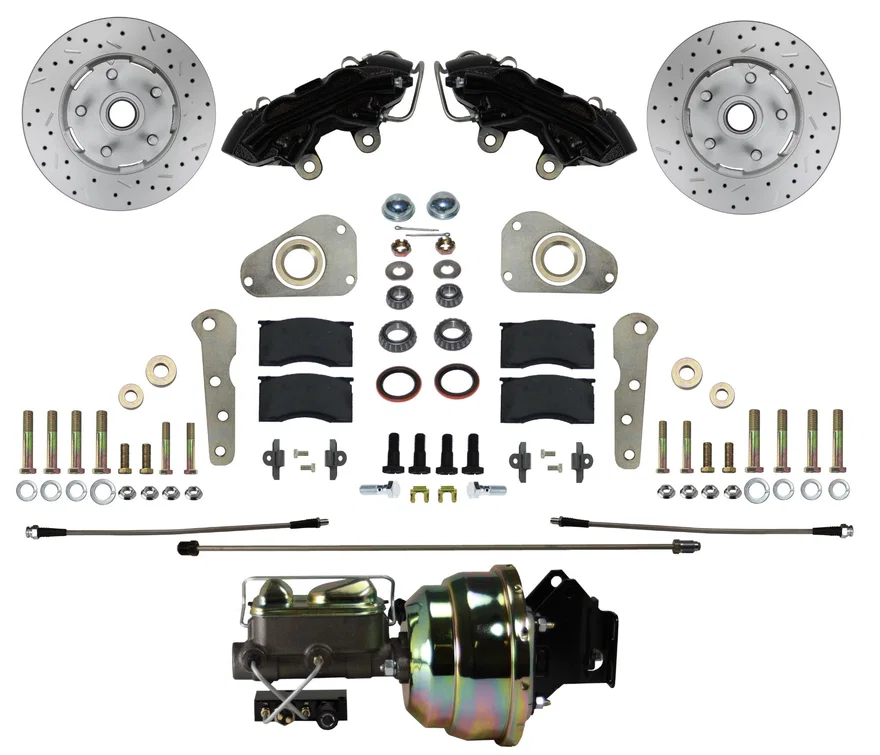 Power Front Kit with Drilled Rotors and Black Powder Coated Calipers